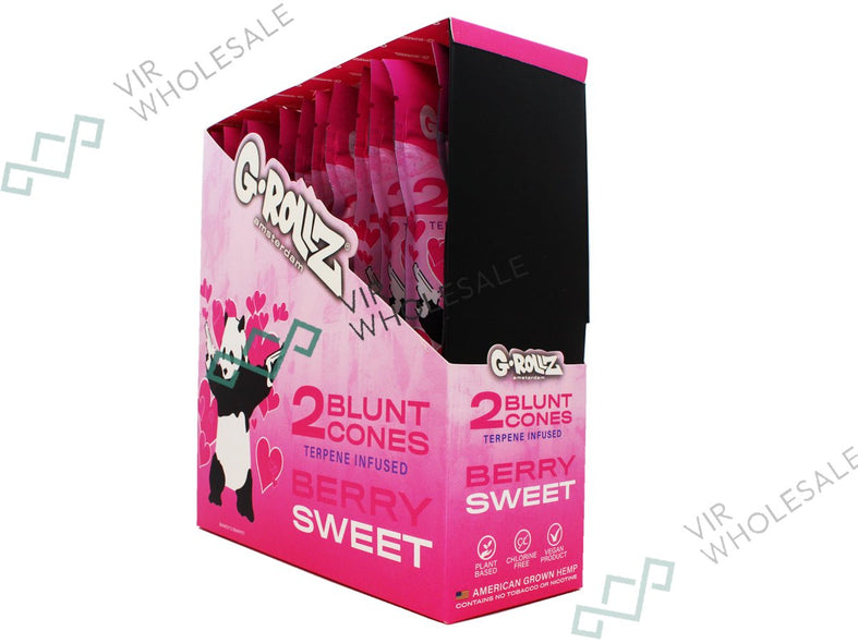 G-ROLLZ Pre-Rolled Hemp Cones - 12 Packs Per Box - 2 Cones Per Pack - Berry Sweet Terpenes