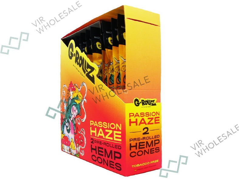 G - ROLLZ - G - ROLLZ Pre - Rolled Hemp Cones - 12 Packs Per Box - 2 Cones Per Pack - Passion Haze - The No1 Plug