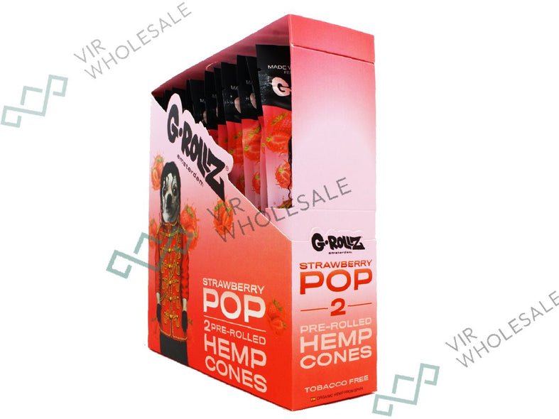 G - ROLLZ - G - ROLLZ Pre - Rolled Hemp Cones - 12 Packs Per Box - 2 Cones Per Pack - Strawberry Pop - The No1 Plug