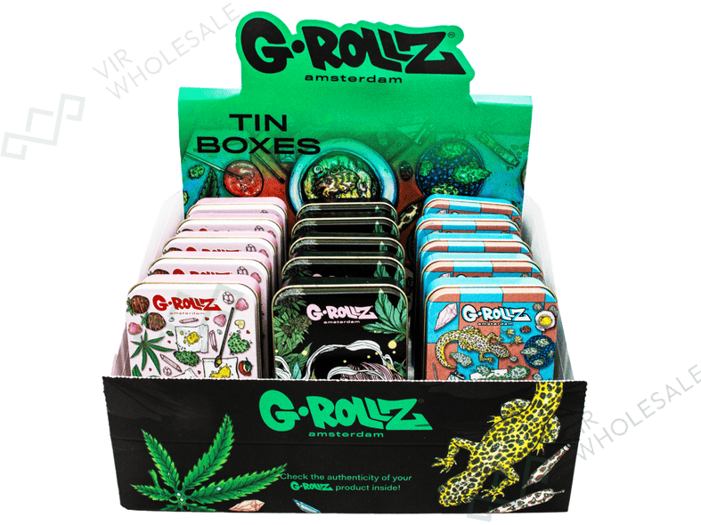 G-ROLLZ | Storage Tins - 15 Per Box - 3 Designs - Display 2