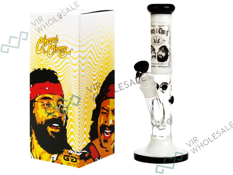 Grace Glass | Cheech & Chong 'Greatest Hits' - Straight Bong White H:35cm - Ø:50mm - SG:18.8mm