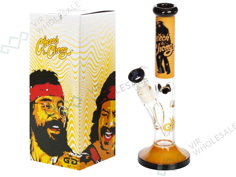 Grace Glass | Cheech & Chong 'Peace' - Straight Bong Amber H:30cm - Ø:38mm - SG:18.8mm