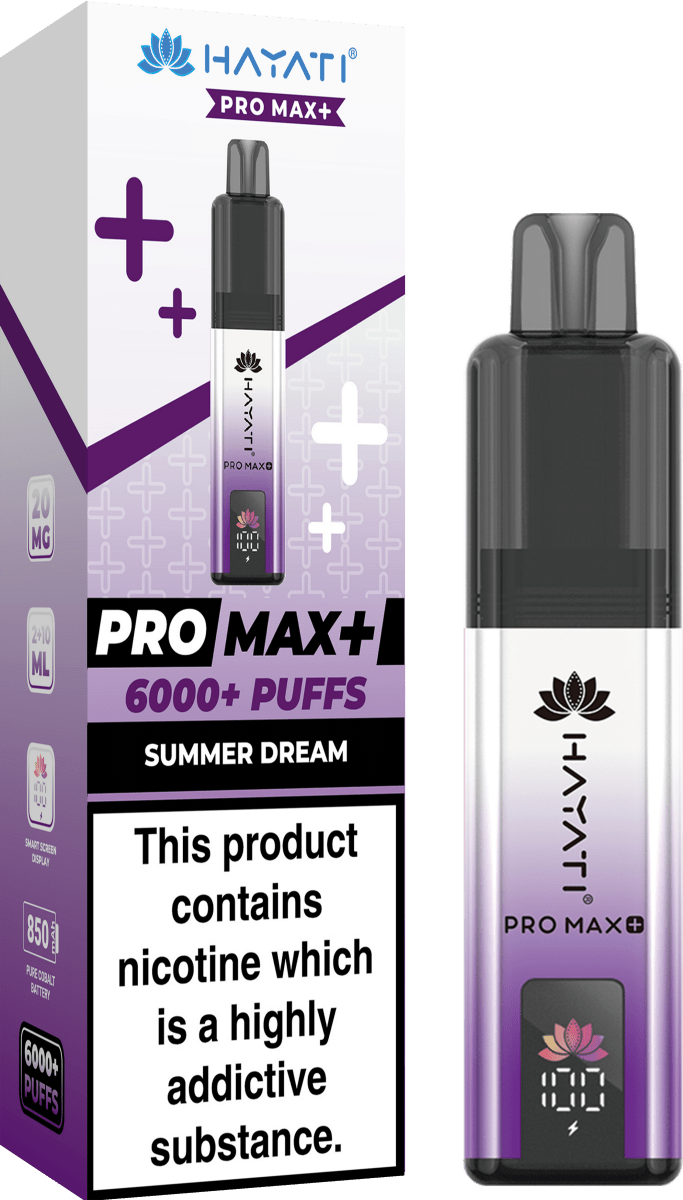 Hayati Crystal Pro Max+ 6000 Puff Pre-filled VAPE Kit The No1 Plug Hayati Crystal Pro Max+ 6000 Puff Pre-filled VAPE Kit The No1 Plug