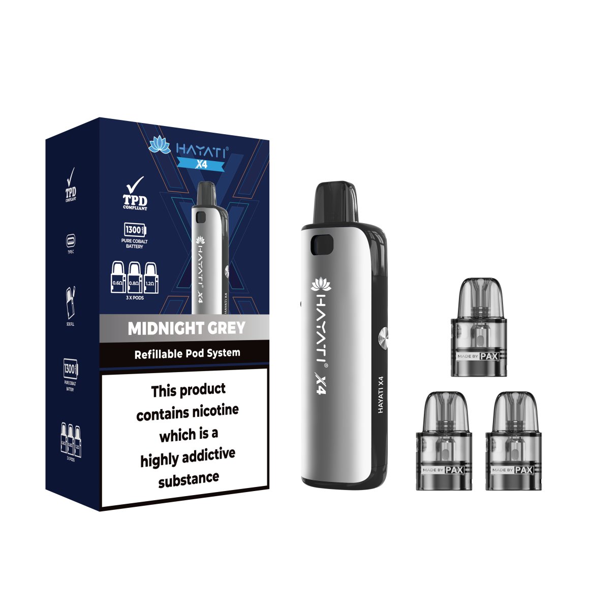 Hayati - Hayati X4 Refillable Pod System Kit - theno1plugshop