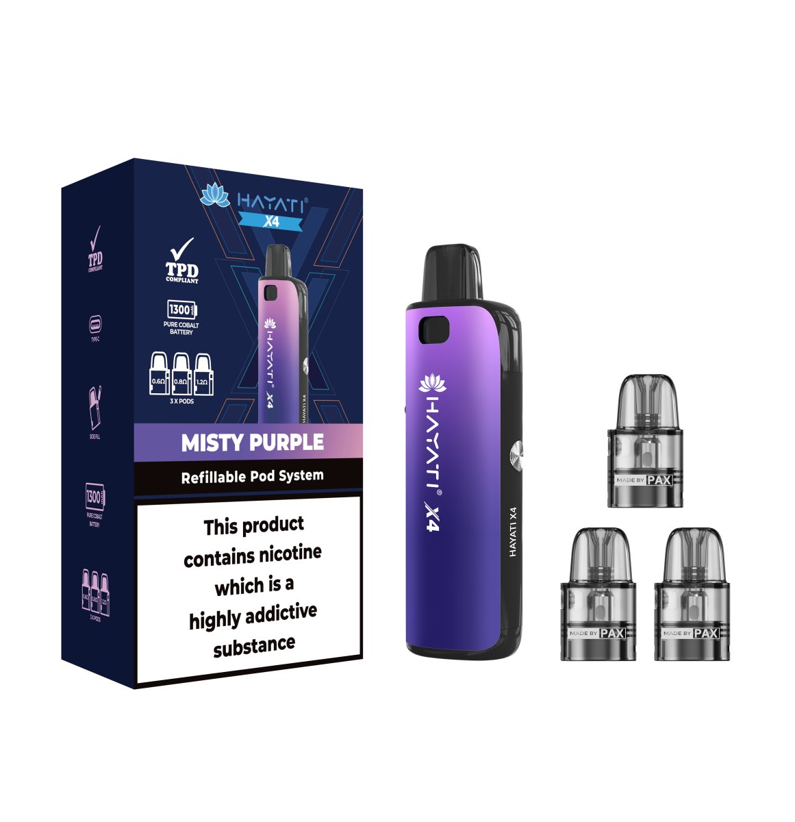 Hayati - Hayati X4 Refillable Pod System Kit - theno1plugshop