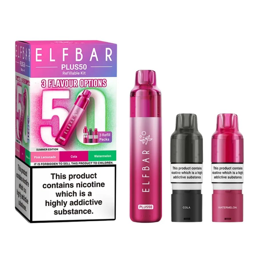 Elf Bar - Pack of 5 - Elf Bar Plus 50 Vape Kit - The No1 Plug