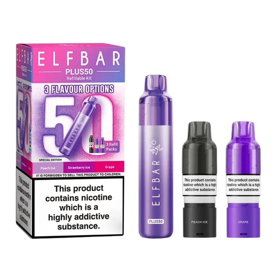 Elf Bar - Pack of 5 - Elf Bar Plus 50 Vape Kit - The No1 Plug