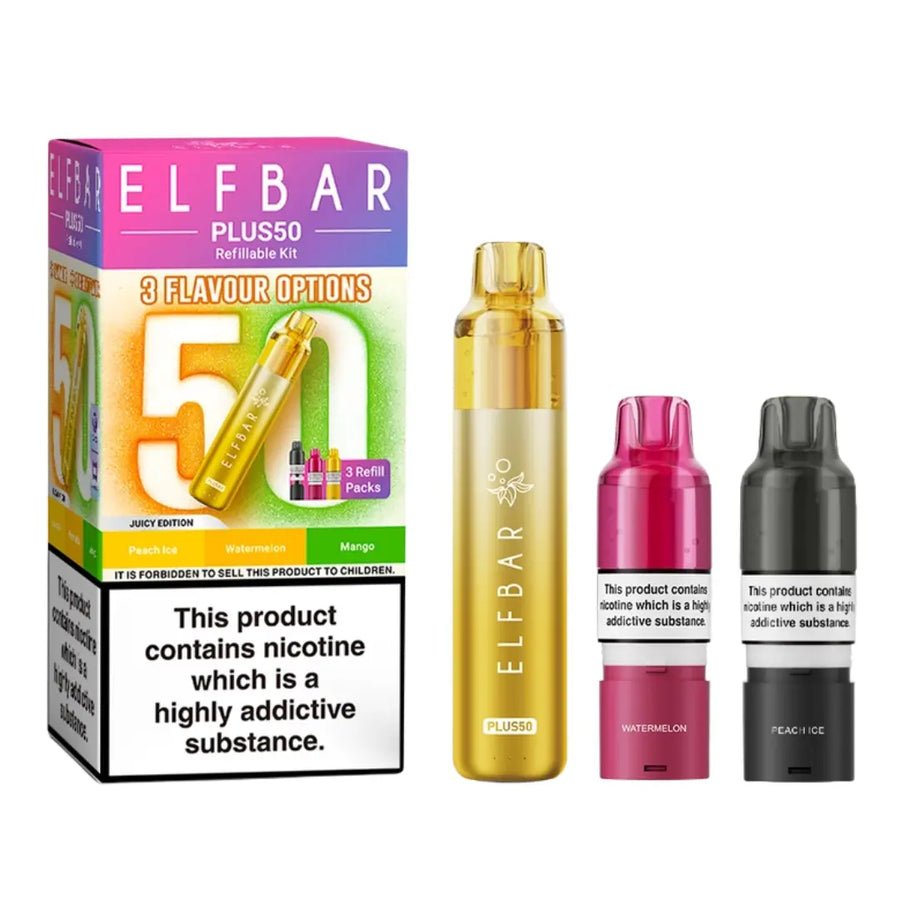 Elf Bar - Pack of 5 - Elf Bar Plus 50 Vape Kit - The No1 Plug