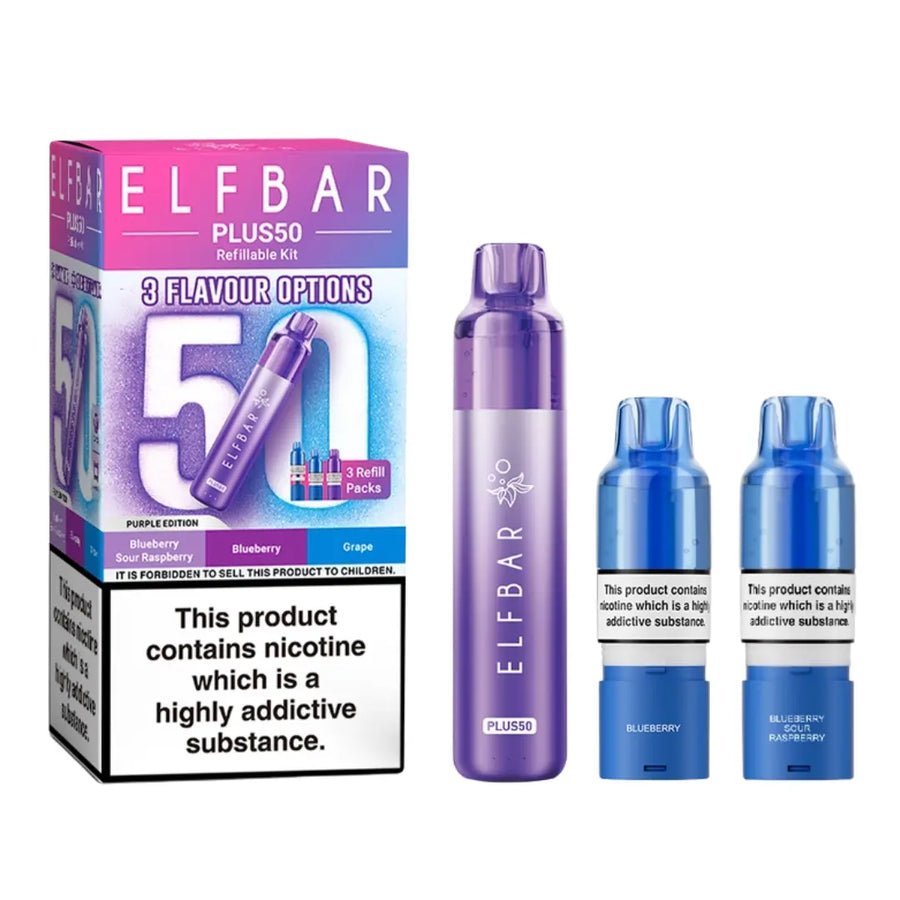 Elf Bar - Pack of 5 - Elf Bar Plus 50 Vape Kit - The No1 Plug