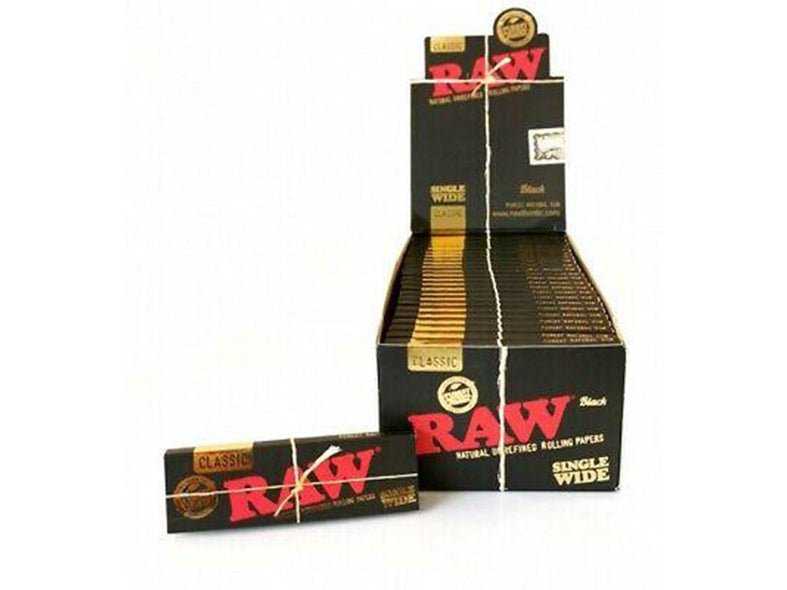 RAW - RAW Black Classic Single Wide Rolling Papers - 50 Per Box - The No1 Plug