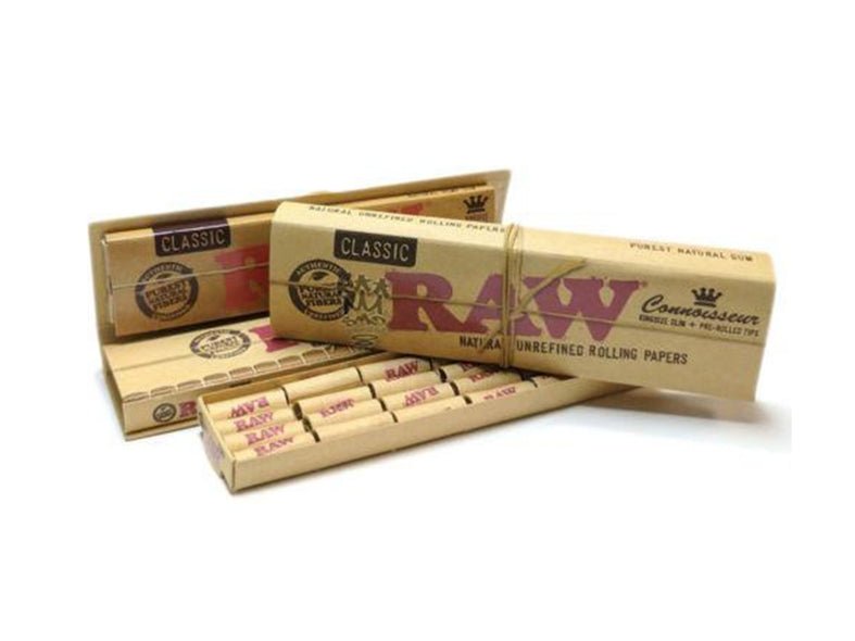 RAW - RAW Classic Connoisseur King Size Slim Rolling Papers With Pre - Rolled Tips - The No1 Plug