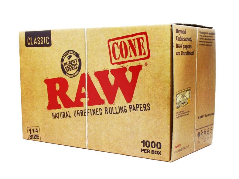 RAW - RAW Classic Pre - Rolled Cones - 1¼ - BULK Box of 1000 - The No1 Plug