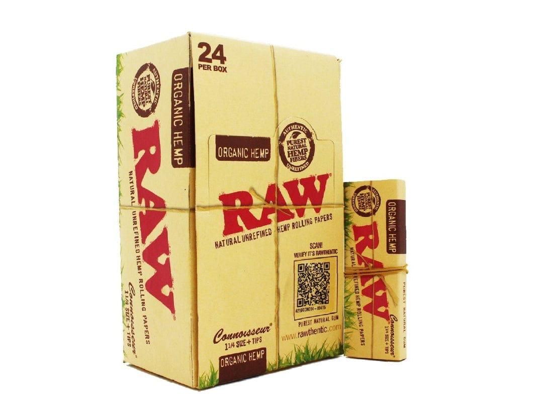 RAW - RAW Connoisseur Organic Hemp 1¼ Size Rolling Papers + Tips - The No1 Plug