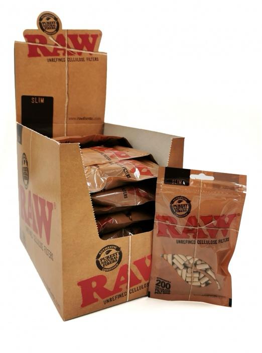 RAW - RAW Filter Cellulose Tips - Slim 200 Filters Per Bag - 30 Bags Per Box - The No1 Plug