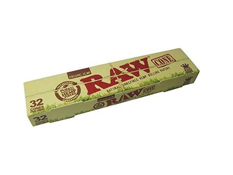 RAW - RAW Organic Hemp King Size Pre - Rolled Single Pack Cones - 32pcs - The No1 Plug