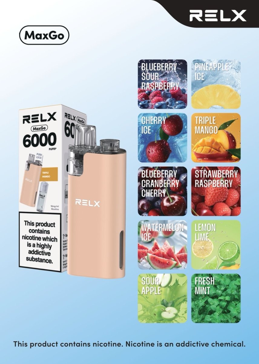 Relx - Relx Max Go 6000 Disposable Vape Box of 5 - The No1 Plug