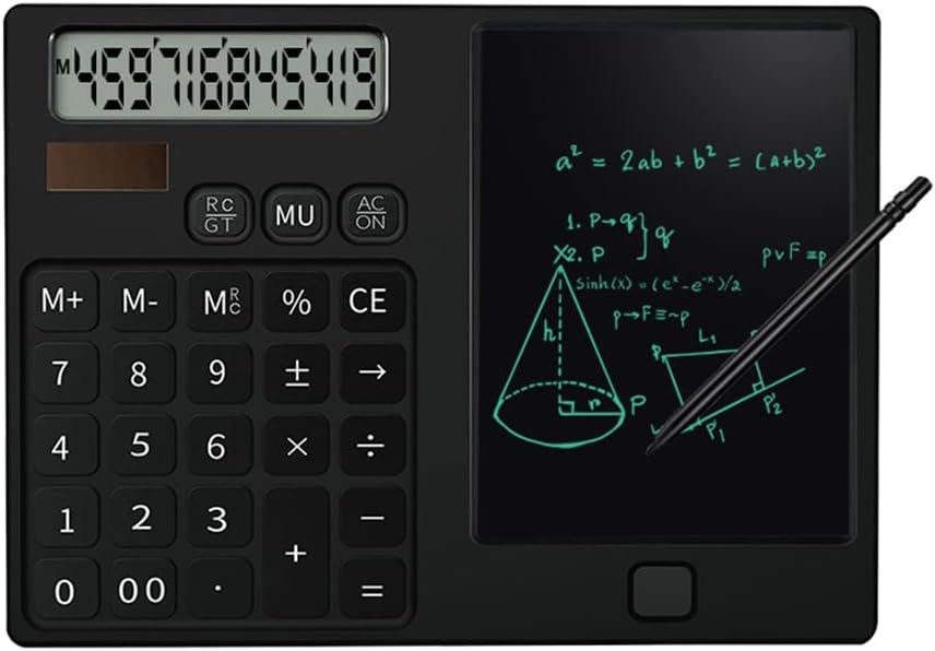 theno1plugshop - 12-Digit Display Calculator with Writing Pad - Black - theno1plugshop