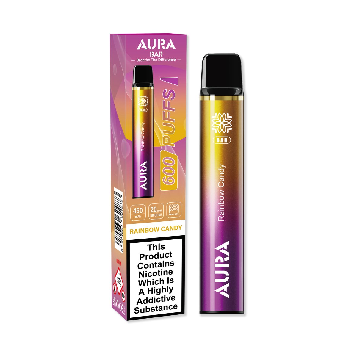 Crystal Prime - Aura Bar 600 Puffs Disposbale Vape By Crystal Prime - Box of 10 - theno1plugshop