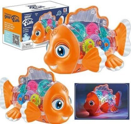 theno1plugshop - Electric Transparent Gear Fish With Music & Lights - theno1plugshop