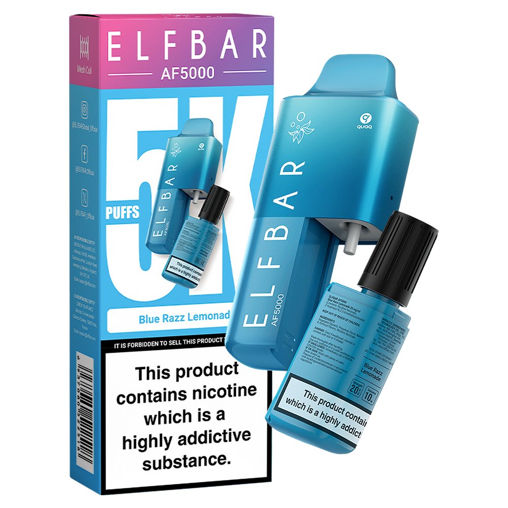 Elfbar - Elfbar AF5000 Puffs Disposable Vape Device - Box of 10 - theno1plugshop