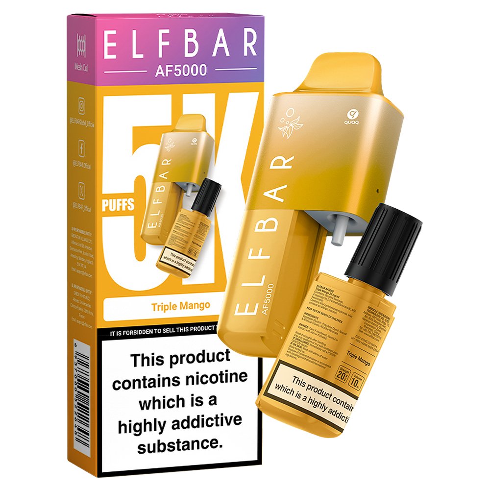 Elfbar - Elfbar AF5000 Puffs Disposable Vape Device - Box of 10 - theno1plugshop