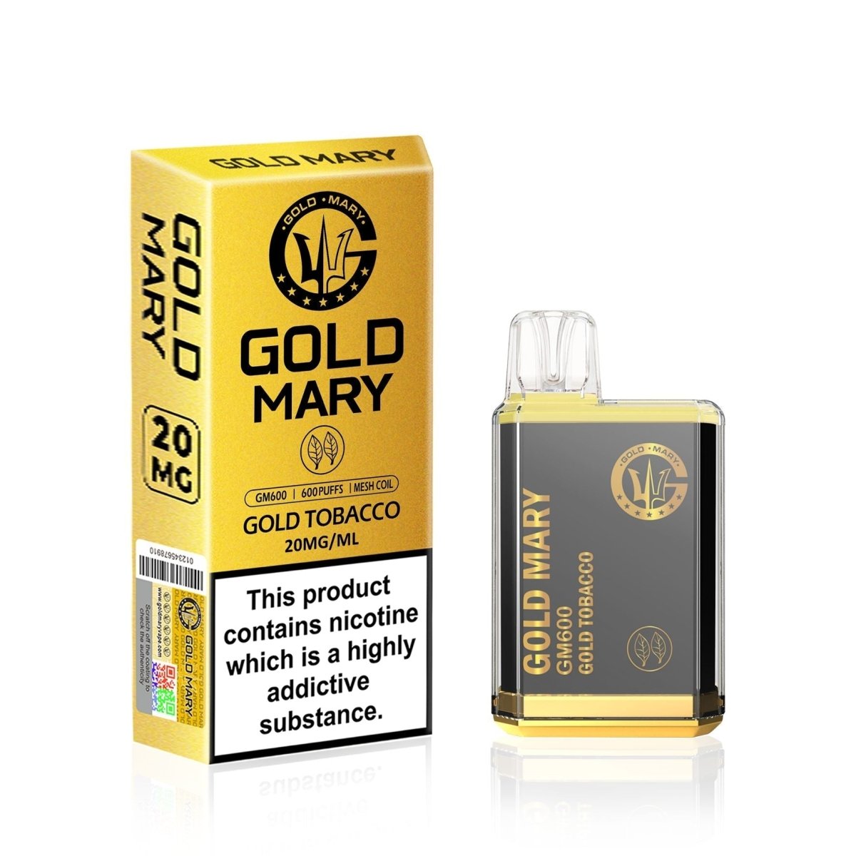 Gold Mary - Gold Mary GM600 Disposable Vape Pod Bar Device Box of 10 - theno1plugshop