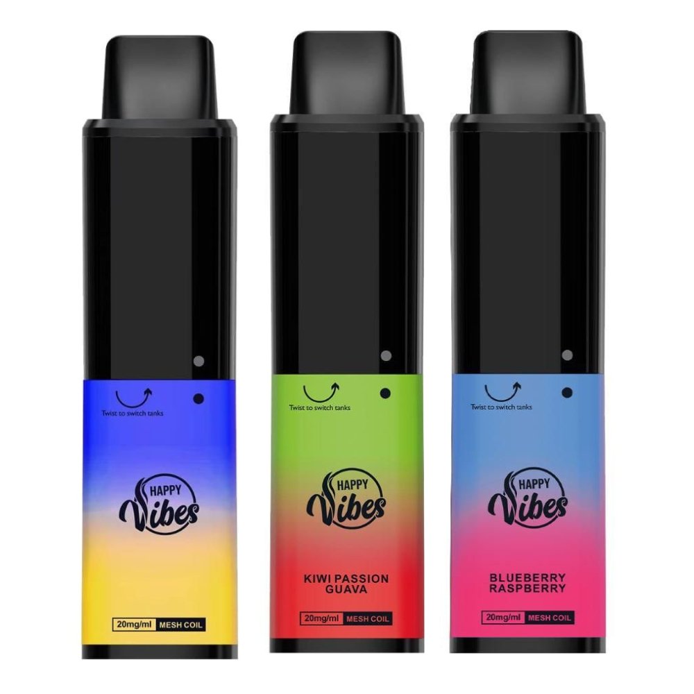 Happy Vibes - Happy Vibes Twist 2400 Disposable Vape Pod Puff Bar Box of 5 - theno1plugshop