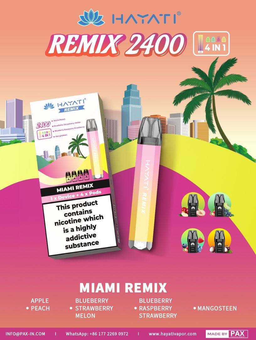 Hayati - Hayati Remix 2400 Puffs 4 in 1 Disposable Vape Pod Kit (Box of 5) - theno1plugshop