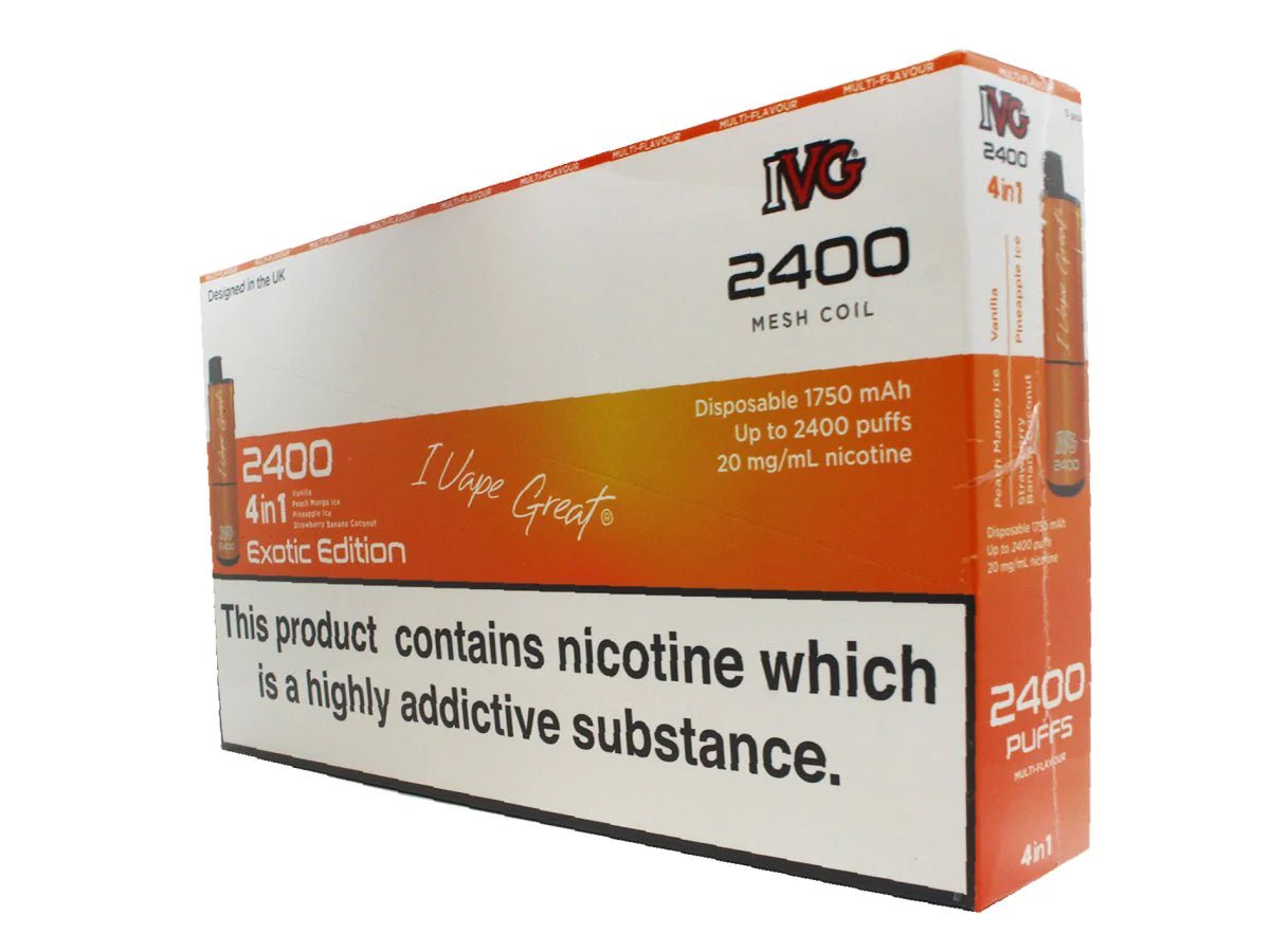 IVG 2400 Disposable Vape Pod Box of 5 & Puff Bar Kits The No1 Plug IVG 2400 Disposable Vape Pod Box of 5 & Puff Bar Kits The No1 Plug