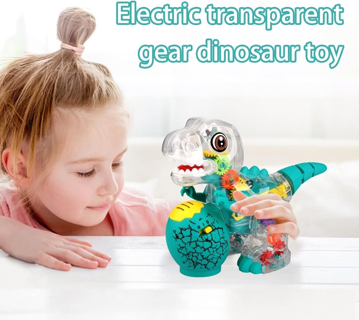 theno1plugshop - LED Light Transparent Musical Dinosaur Toy - theno1plugshop