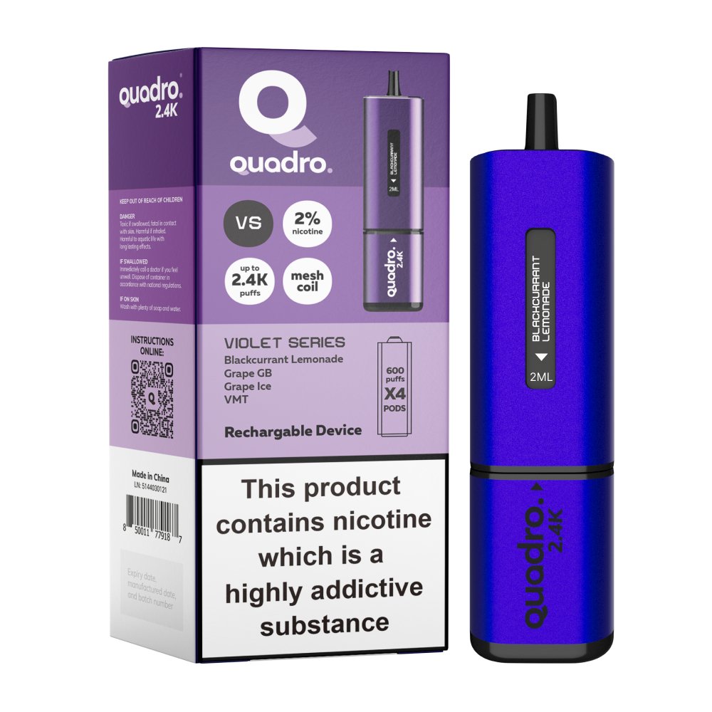 Quadro - Quadro 2400 Puffs 4 in 1 Disposable Vape Pod Box of 5 - theno1plugshop