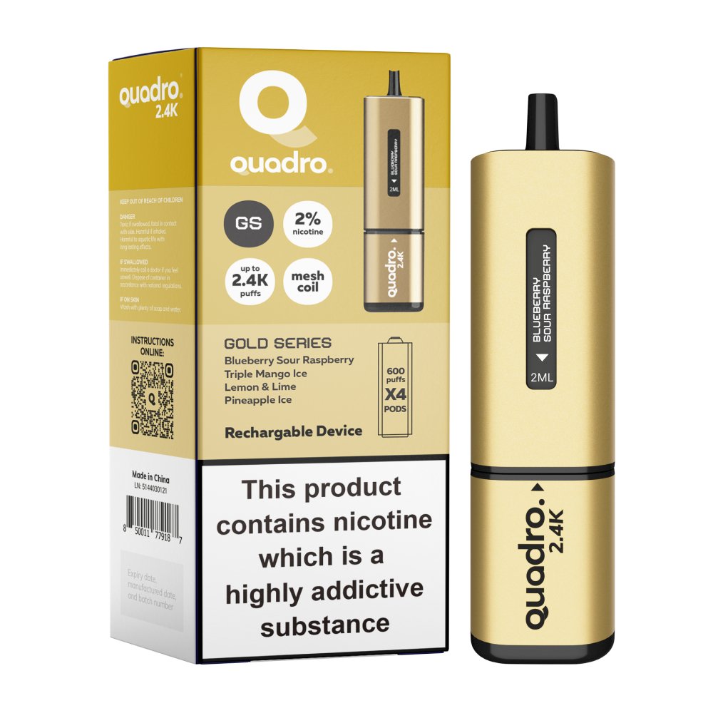 Quadro - Quadro 2400 Puffs 4 in 1 Disposable Vape Pod Box of 5 - theno1plugshop