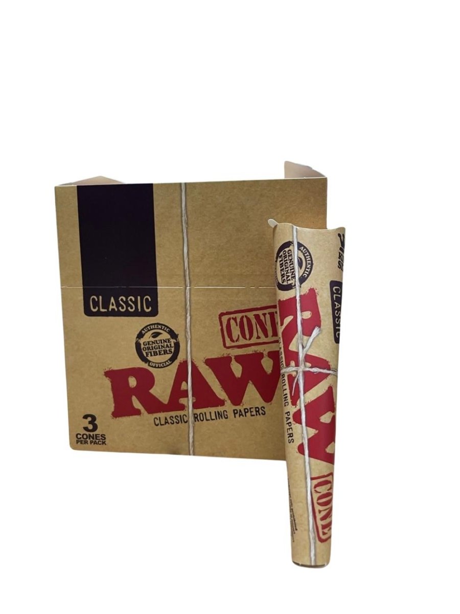 Wholesale - RAW Classic Natural Unrefined Pre-Rolled Cones - Box of 32 - theno1plugshop